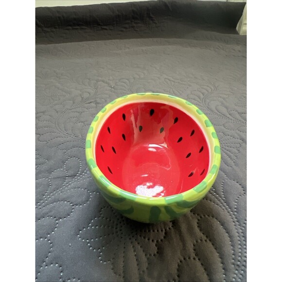 Vintage Sur la Table Watermelon Party Dipping Bowl 5.5 “Lx3.5”Wx2.5”D Serverware - Picture 4 of 7